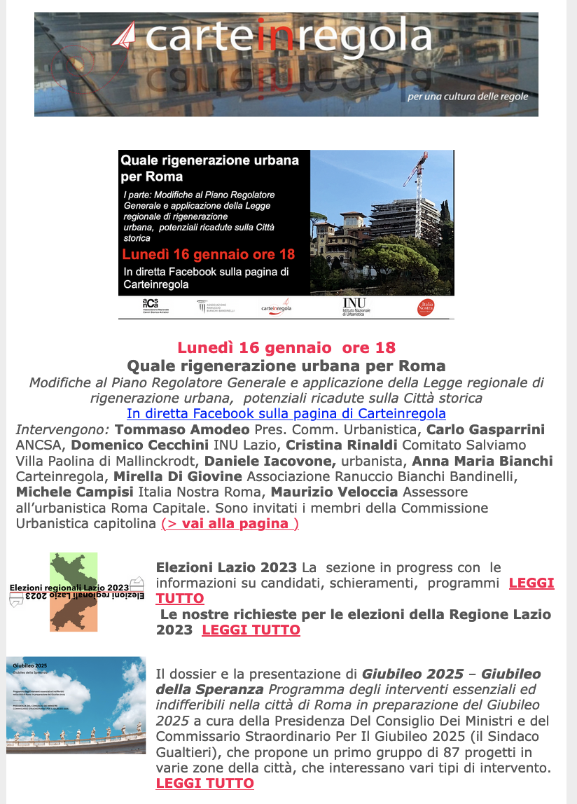 Le newsletter di Carteinregola - carteinregola